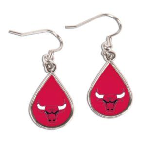Chicago Bulls WinCraft Tear Drop Dangle Earrings
